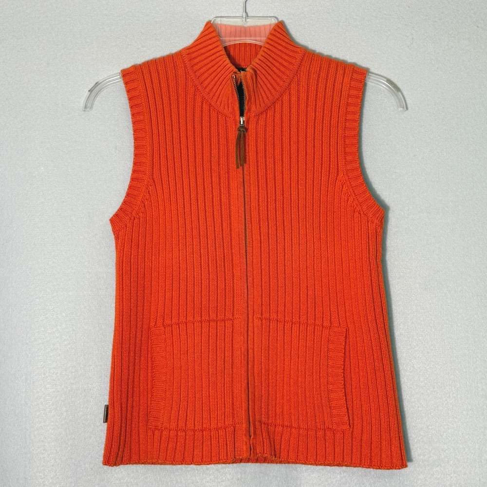 Lauren Ralph Lauren Ribbed Full Zip Sweater Vest Womens Size M Preppy Heritage